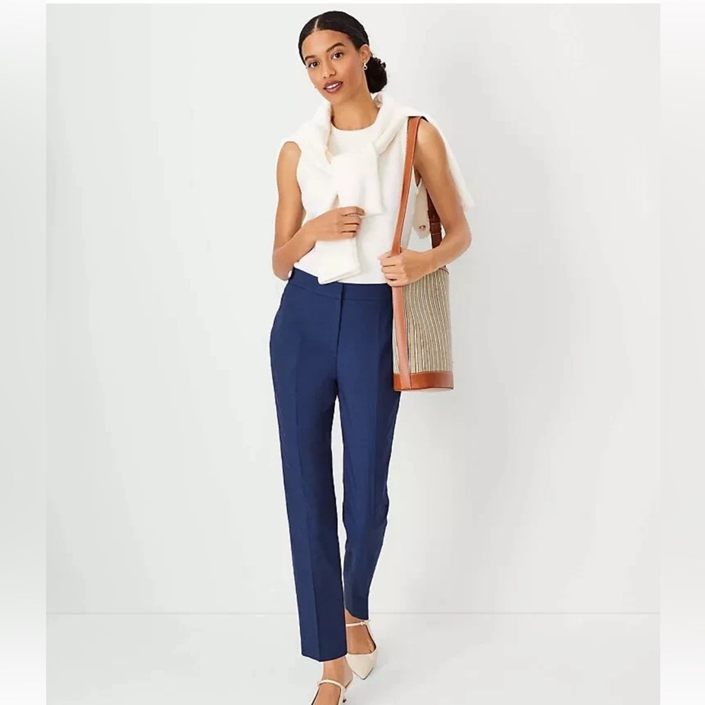 Ann Taylor Navy Straight-Leg Dress Pants